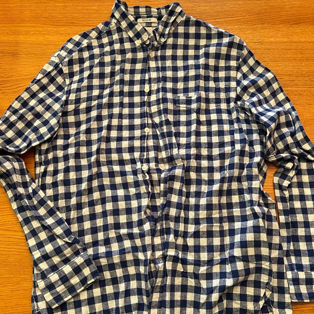 H&M Plaid Blue & White Flannel Shirt